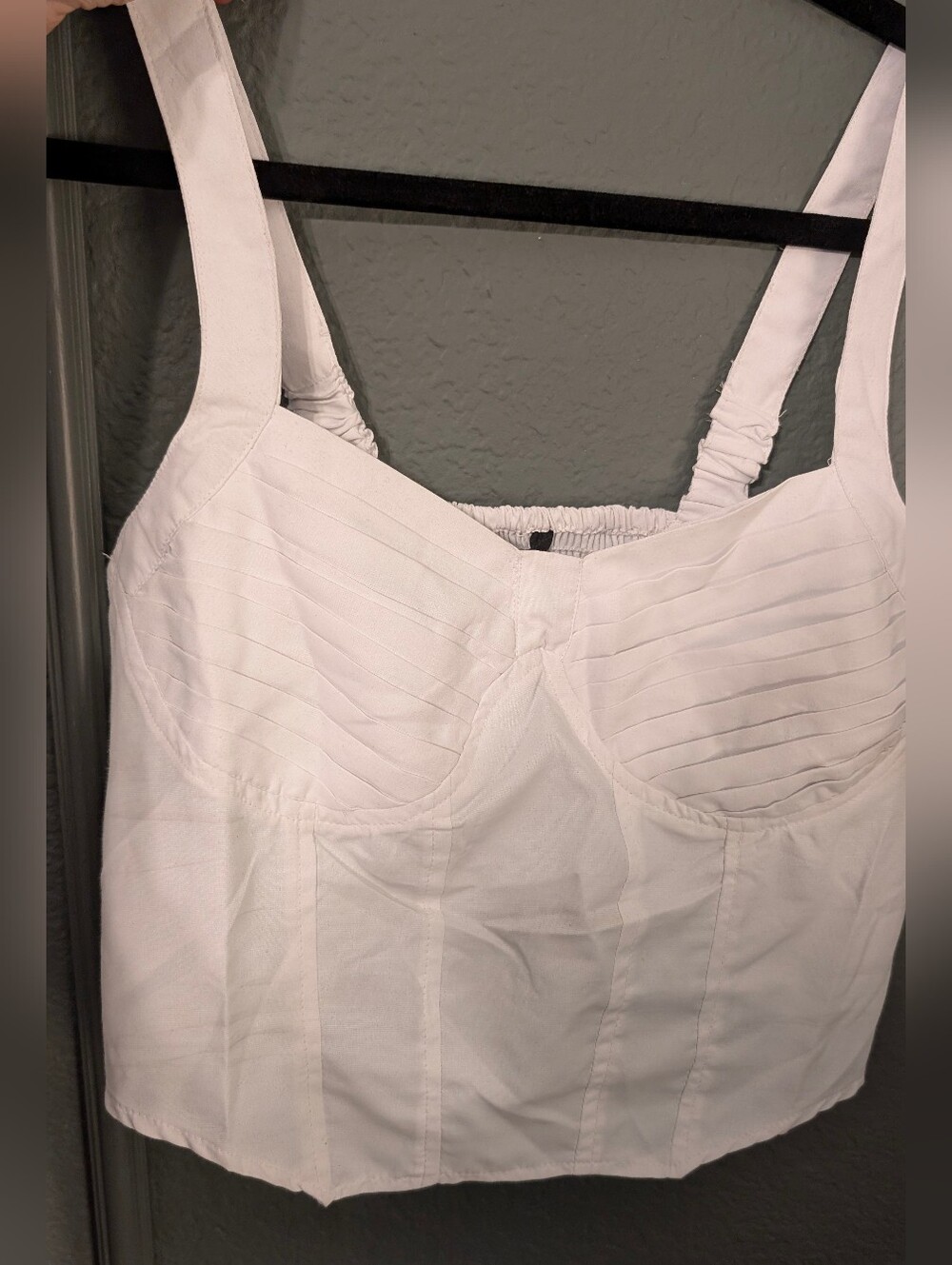 Style Envy White Pleated Crop Bustier
